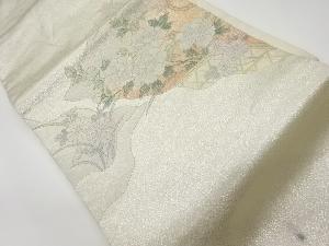 リサイクル　相良刺繍草花模様名古屋帯